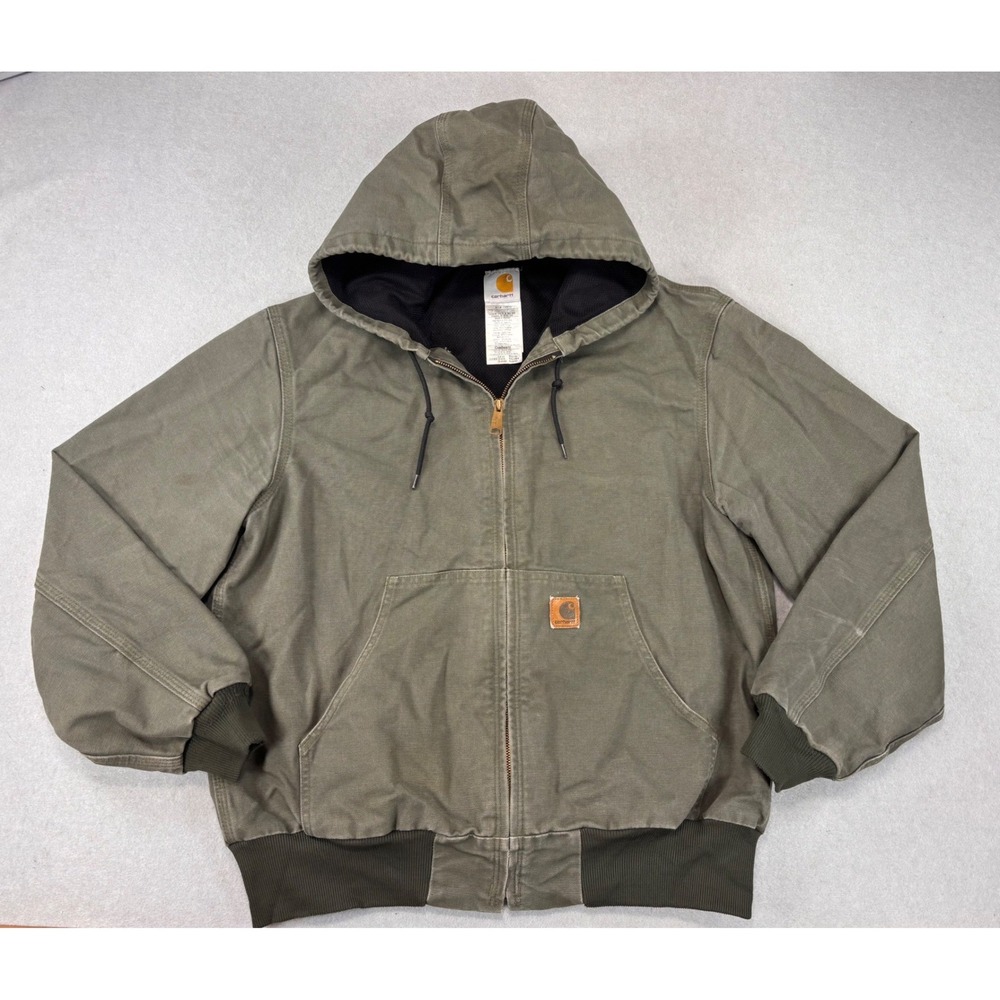 Vintage Carhartt Jacket Olive green Made In USA Size Large RN#‎ 14806 Y2K